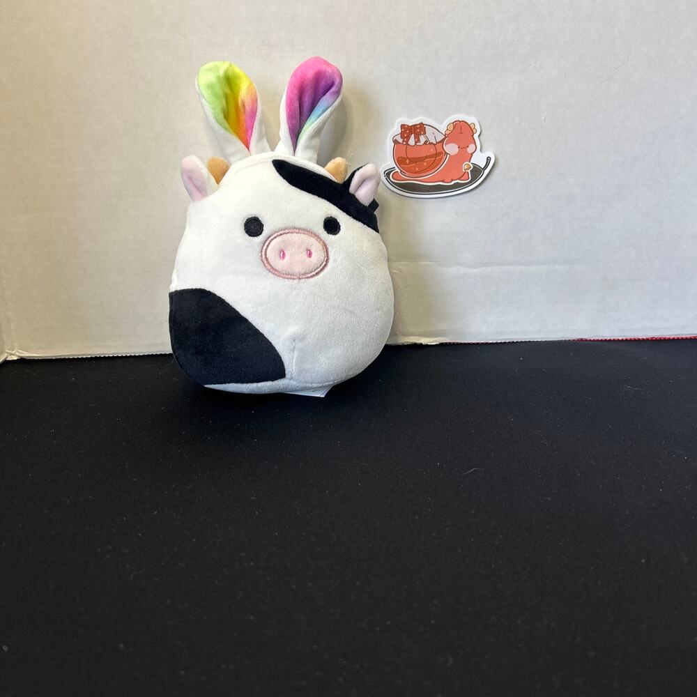 Squishmallow 5" Plush Connor The Cow With Bunny Ears Easter Stuffed Animal Toy